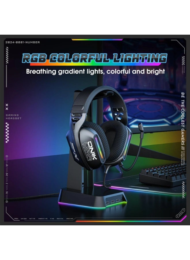 onikuma X12 RGB  Gaming Headsets - 40MM Drivers 3D Surround Sound & Competitive Performance - Image 4